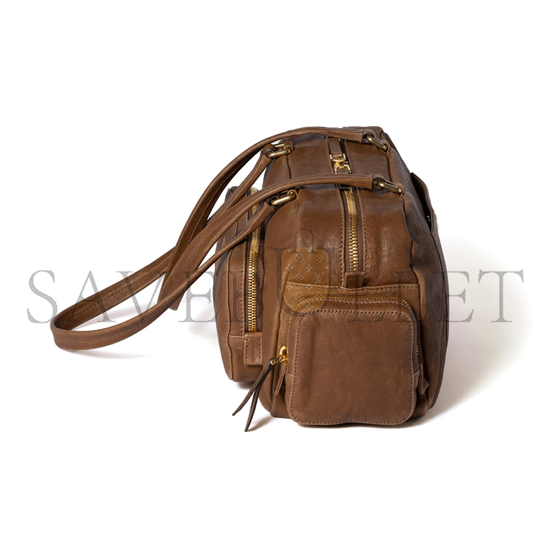 MIU MIU POCKET WASHED NAPPA LEATHER BAG 5BB175 (32*15.5*11cm)